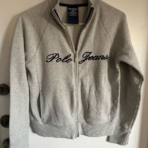 Polo by Ralph Lauren Gray Zip Front 'Polo Jeans' Sweatshirt Unisex